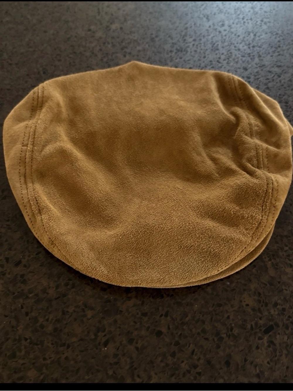 Vintage Orvis Genuine Suede Leather Flat Cap Made in USA Brown